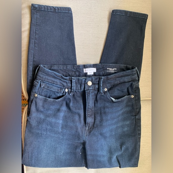 Good American Denim - Good American Dark Indigo Good Legs Crop High-Rise Jeans